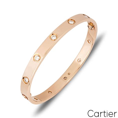 rose gold cartier love bracelet with diamonds|cartier love bracelet diamond encrusted.